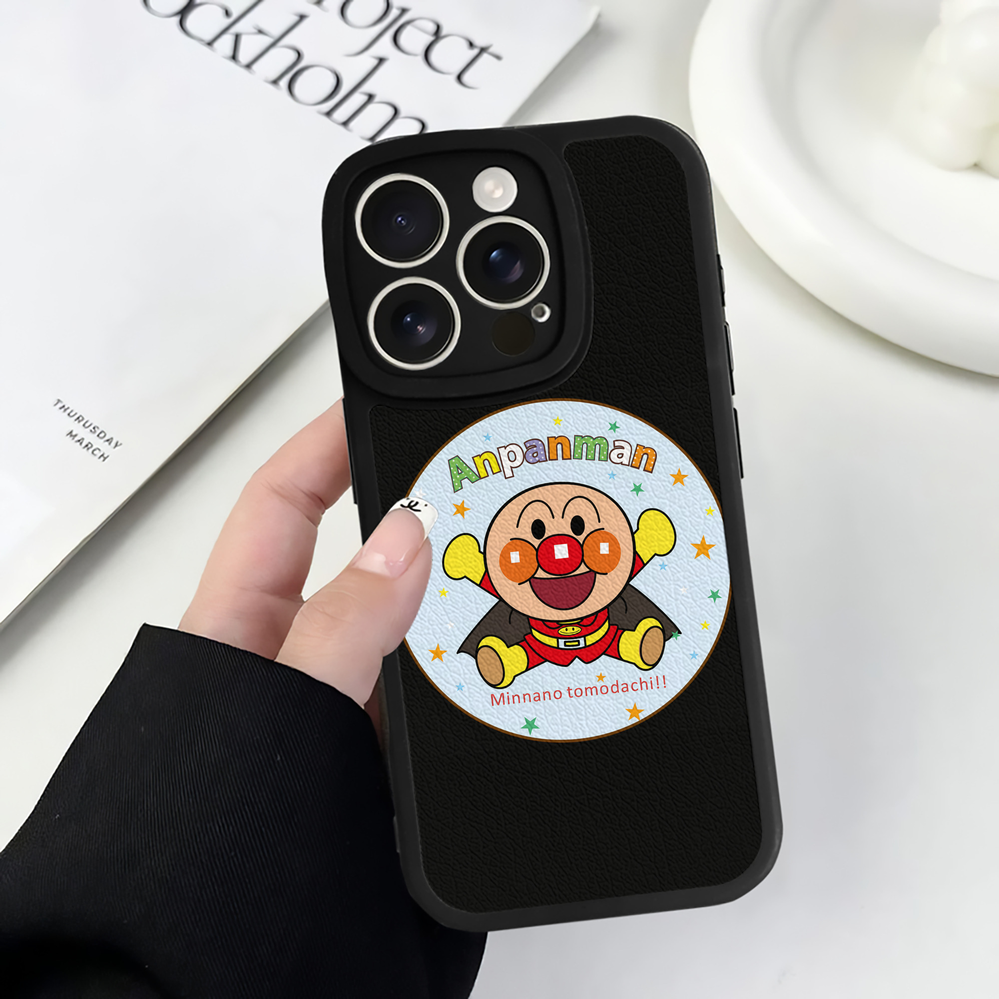 （画像用） アンパンマン Anpanman 【iPhone 16シリーズ対応】シリコンスマホケース（レザー調） 材質：シリコン